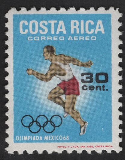 SCG12266 - Costa Rica 1968 Mexico Olympics Airmail Sports Stamp Set
