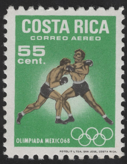 SCG12266 - Costa Rica 1968 Mexico Olympics Airmail Sports Stamp Set