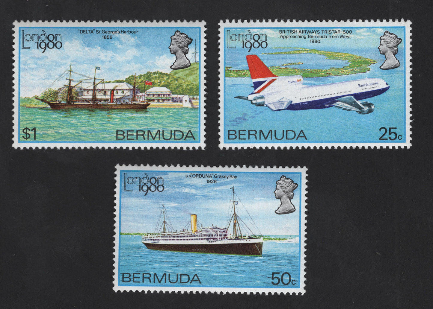 SCG12267 - Bermuda 1980 London 1980 Transport Heritage Commemorative Set