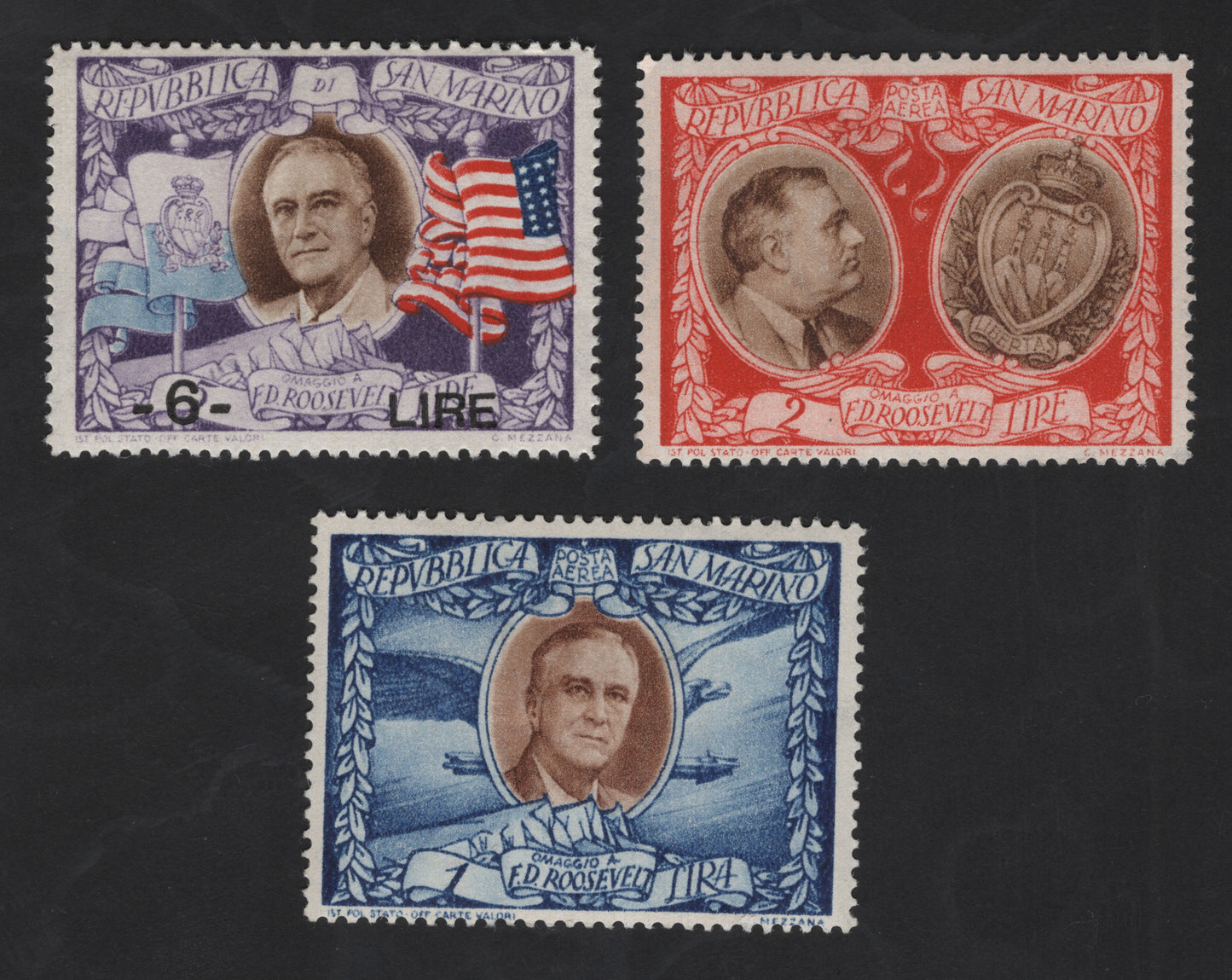 SCG12263 - San Marino Tribute to Franklin D. Roosevelt – Commemorative & Airmail Set