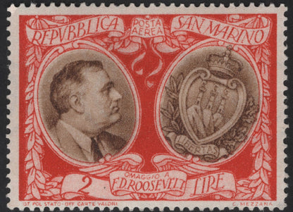 SCG12263 - San Marino Tribute to Franklin D. Roosevelt – Commemorative & Airmail Set