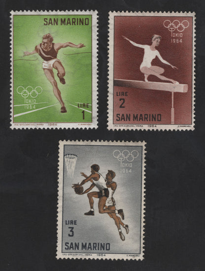 SCG12264 - San Marino 1964 Tokyo Olympic Games Sports Set (Running, Gymnastics, Basketball)