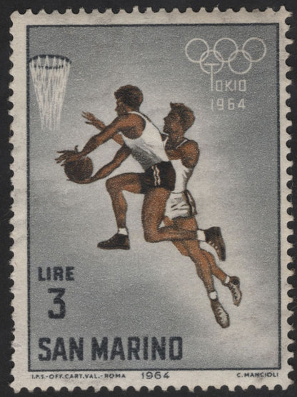 SCG12264 - San Marino 1964 Tokyo Olympic Games Sports Set (Running, Gymnastics, Basketball)