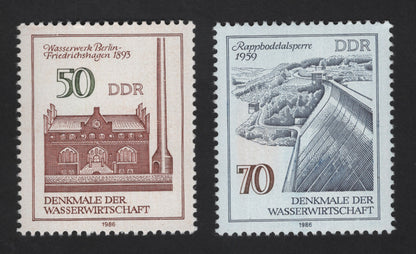SCG12282 - East Germany (DDR) 1986 – Monuments of Water Management (Denkmäler der Wasserwirtschaft) – Set of 2