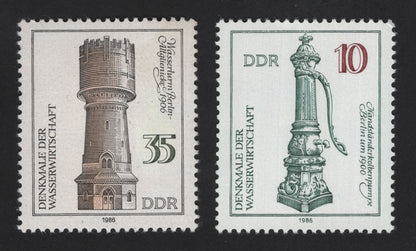 SCG12283 - DDR 1986 Architectural Monuments – Berlin Water Tower & Hand Pump (Set of 2)