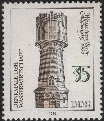 SCG12283 - DDR 1986 Architectural Monuments – Berlin Water Tower & Hand Pump (Set of 2)