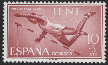SCG12280 - Ifni (Spain) 1961 Pro-Infancia Sports Charity Set – High Jump & Football