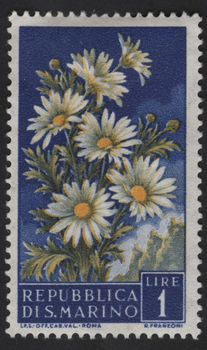 SCG12287 - San Marino 1952 – Wild Flowers Definitive Set (Daisy, Primrose, Lily of the Valley)