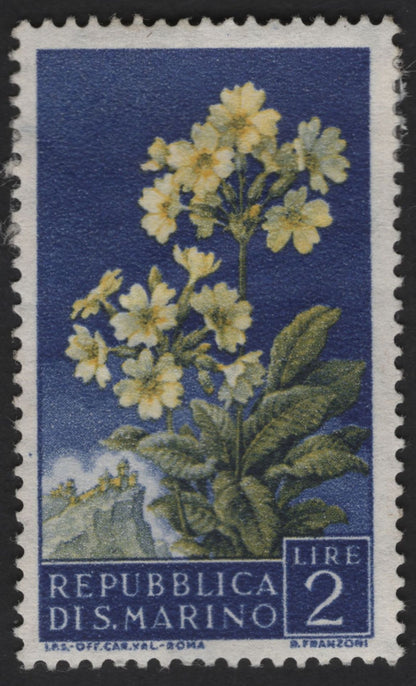 SCG12287 - San Marino 1952 – Wild Flowers Definitive Set (Daisy, Primrose, Lily of the Valley)