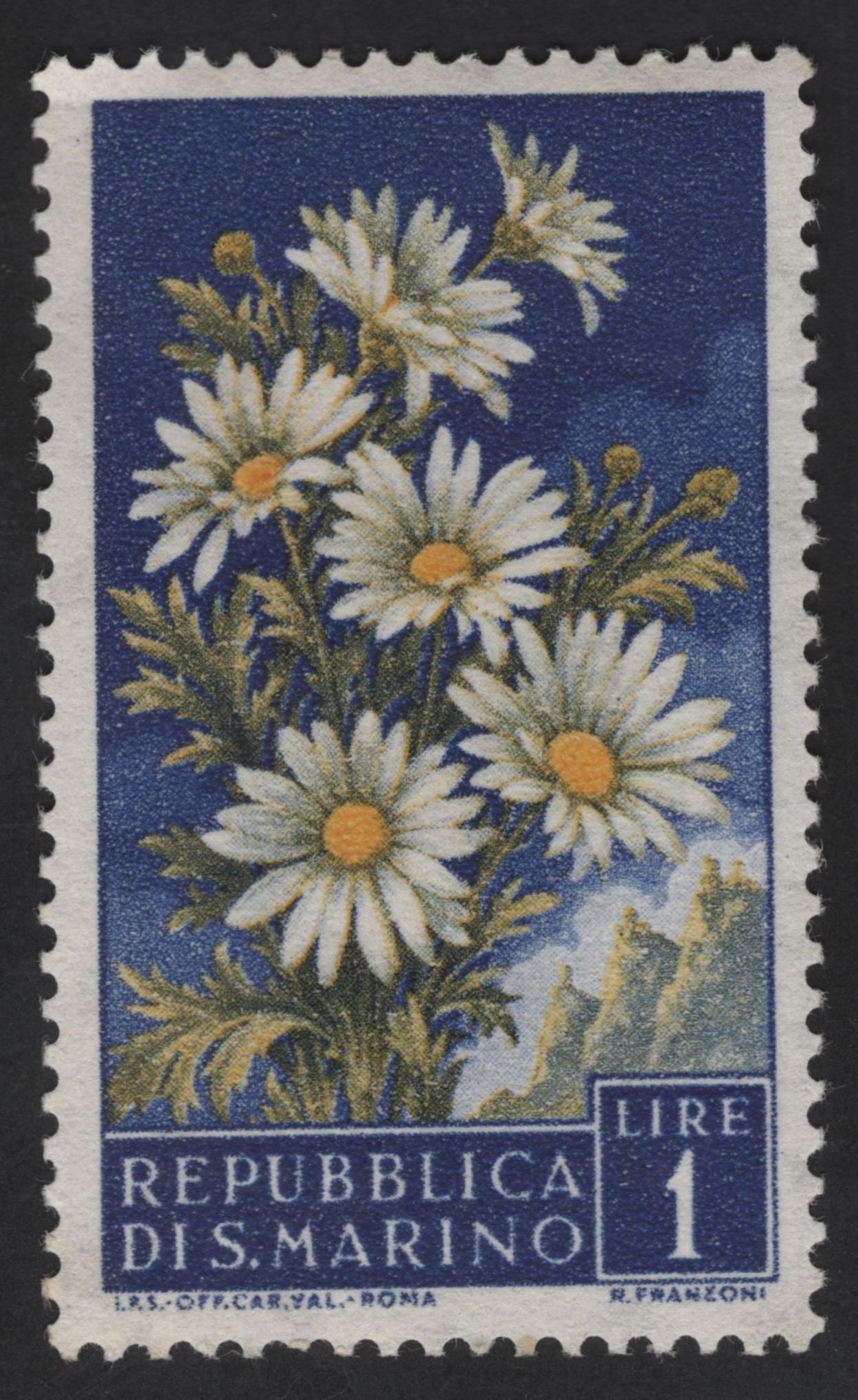 SCG12287 - San Marino 1952 – Wild Flowers Definitive Set (Daisy, Primrose, Lily of the Valley)