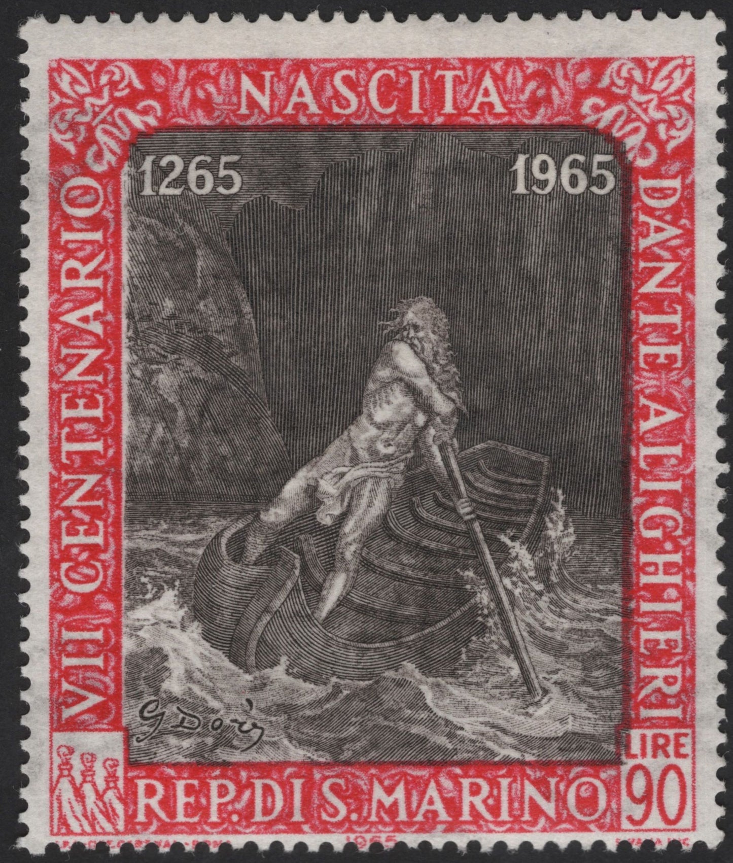 SCG12286 - San Marino 1965 – 700th Birth Anniversary of Dante Alighieri (1265–1965) Commemorative Set