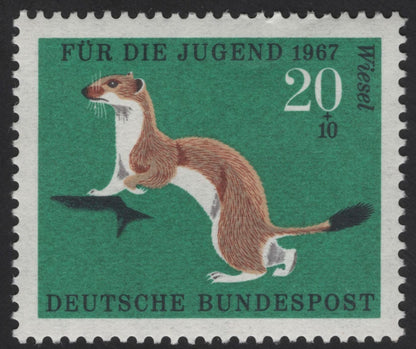SCG12291 - Germany 1967–1968 “Für die Jugend” Woodland Animals Semi-Postal Set