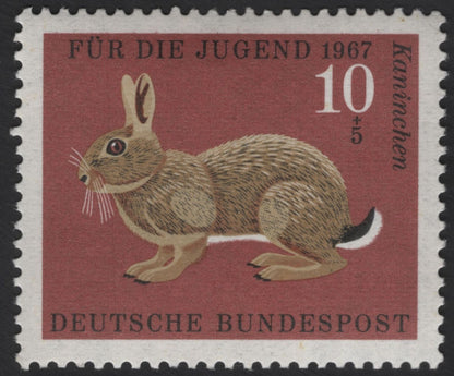 SCG12291 - Germany 1967–1968 “Für die Jugend” Woodland Animals Semi-Postal Set