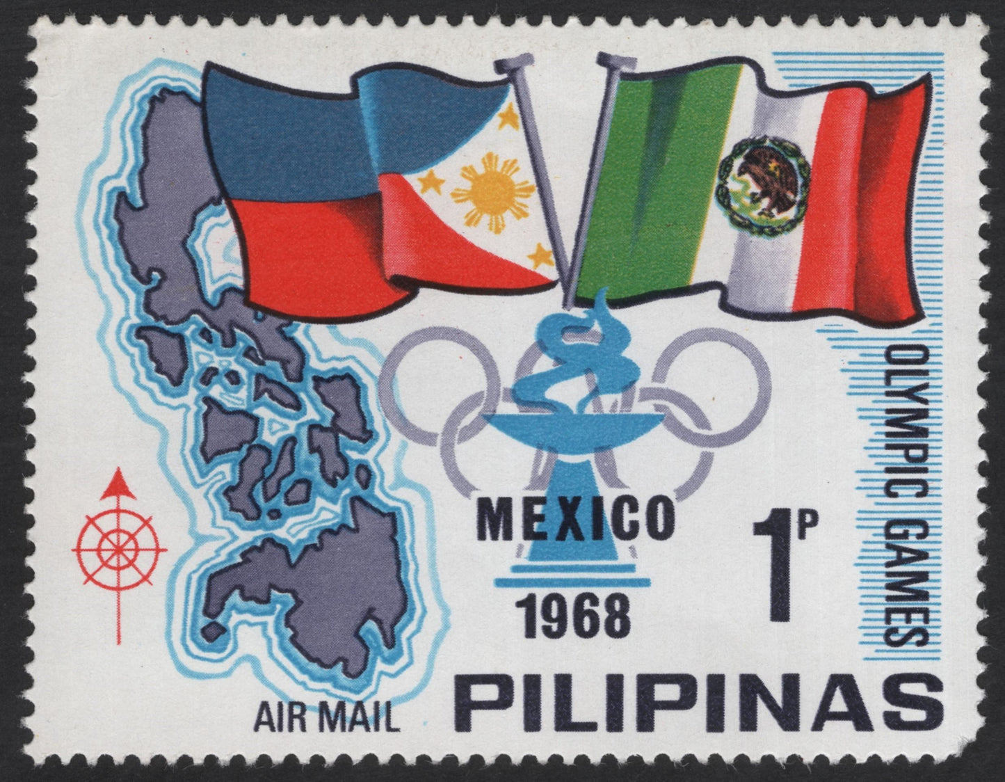 SCG12289 - 🇵🇭 Philippines – 1968 Mexico Olympic Games Airmail & Commemorative Set