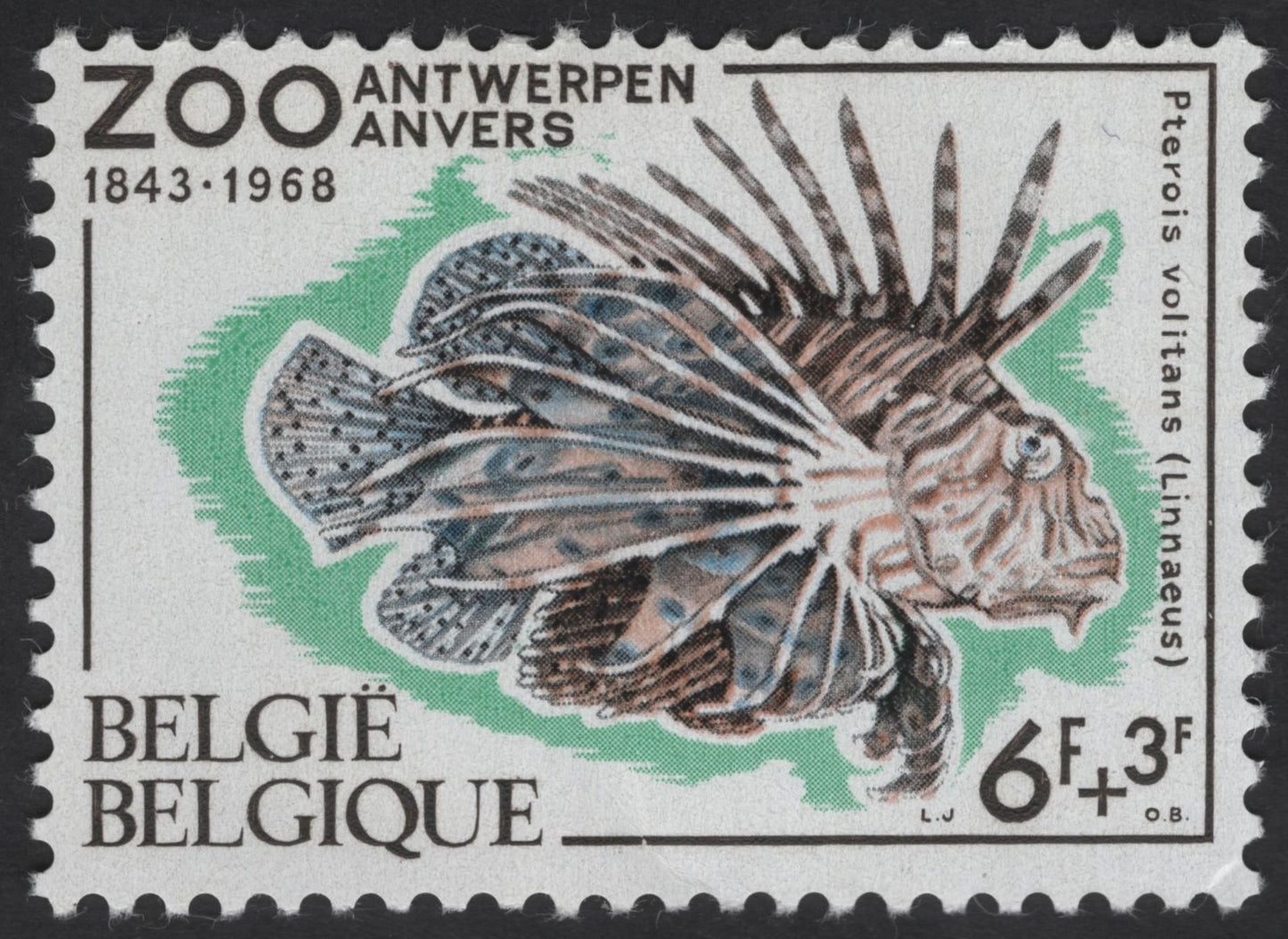 SCG12294 - Belgium 1968 – Antwerp Zoo 125th Anniversary Tropical Fish Set
