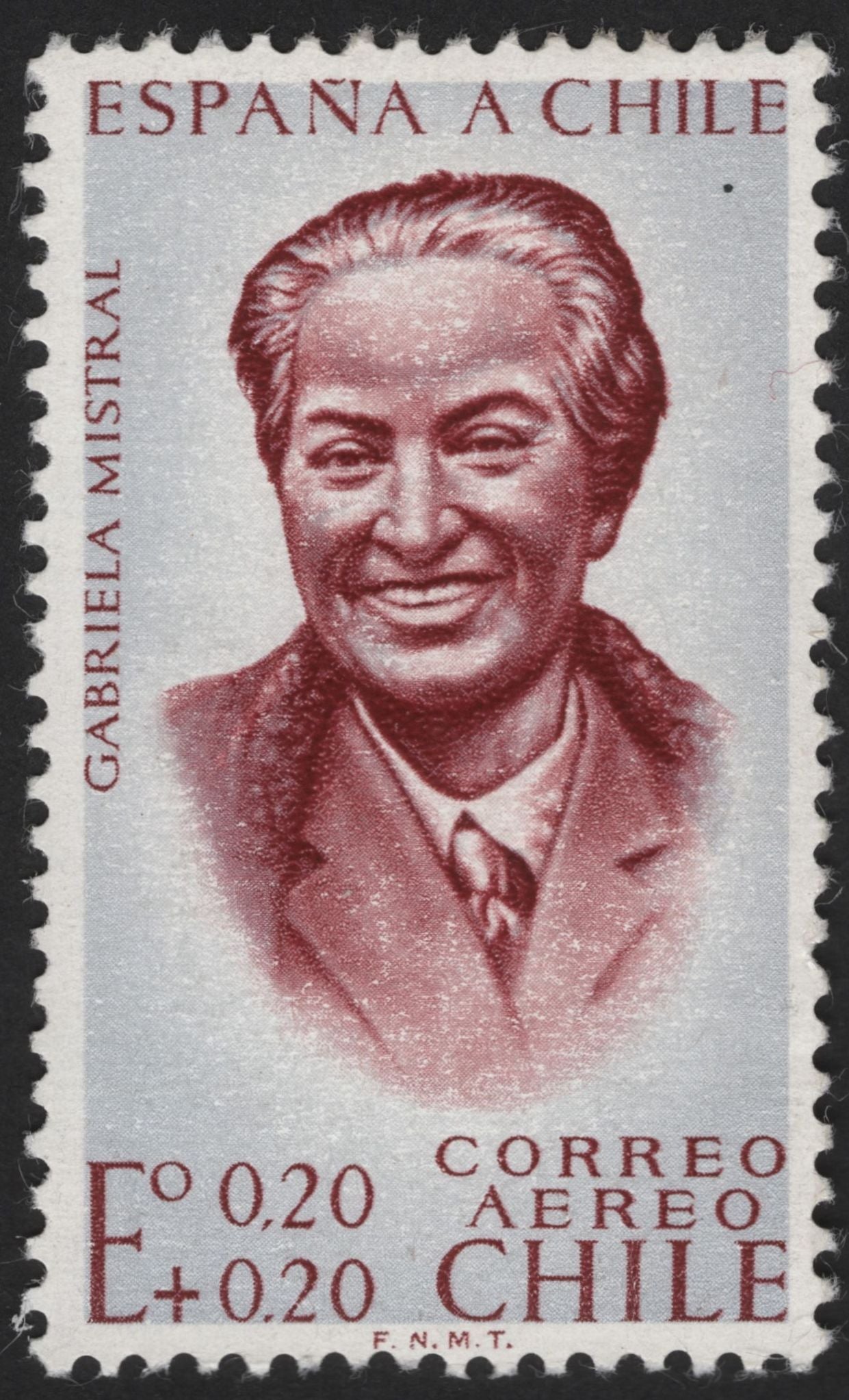 SCG12119 - Spain “España a Chile” Airmail Charity Issue – Gabriela Mistral & Alonso de Ercilla
