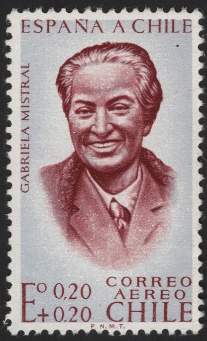 SCG12119 - Spain “España a Chile” Airmail Charity Issue – Gabriela Mistral & Alonso de Ercilla