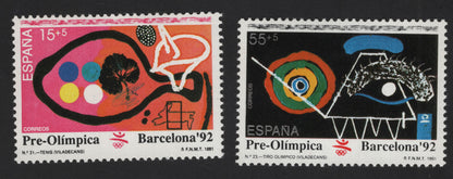 SCG12120 - Spain 1991 Barcelona ’92 Pre-Olympic Sports Charity Pair – Tennis & Olympic Shooting
