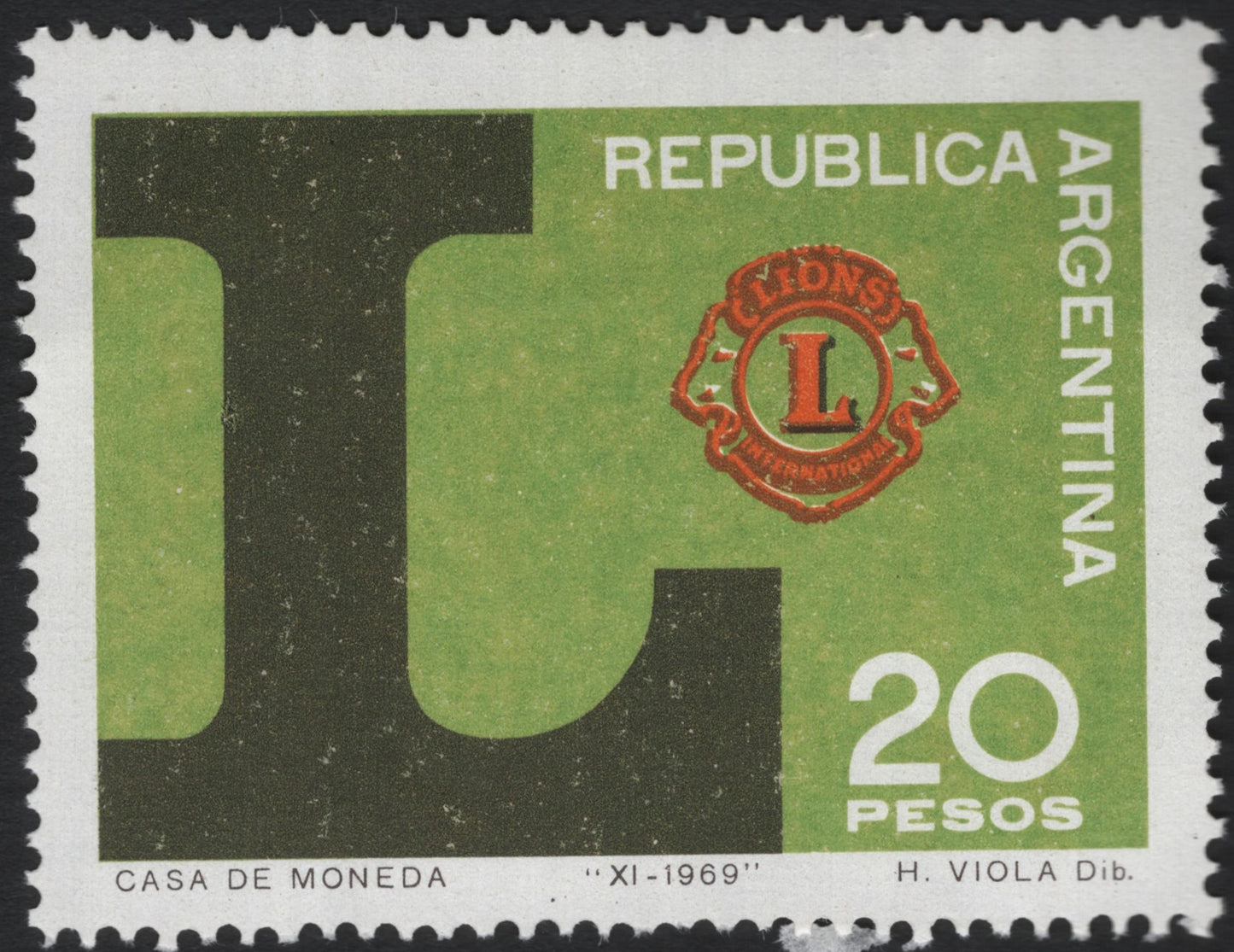 SCG8365 - Argentina 1969 – Lions International 20 Pesos