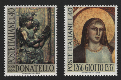 SCG12115 - Italy 1966 Renaissance Masters – Donatello and Giotto Art Stamp Pair