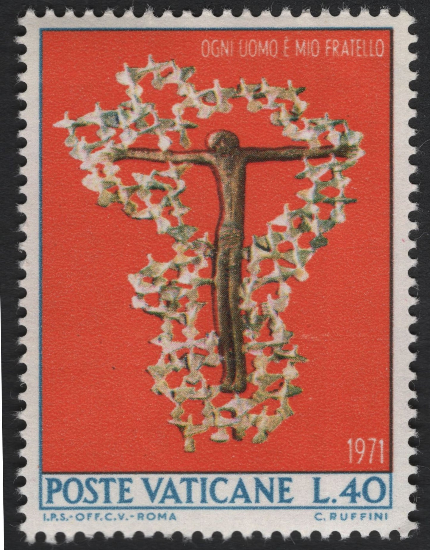 SCG10833 - Vatican City 1971 “Ogni Uomo è Mio Fratello” Set – L.40 & L.130
