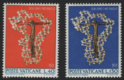 SCG10833 - Vatican City 1971 “Ogni Uomo è Mio Fratello” Set – L.40 & L.130