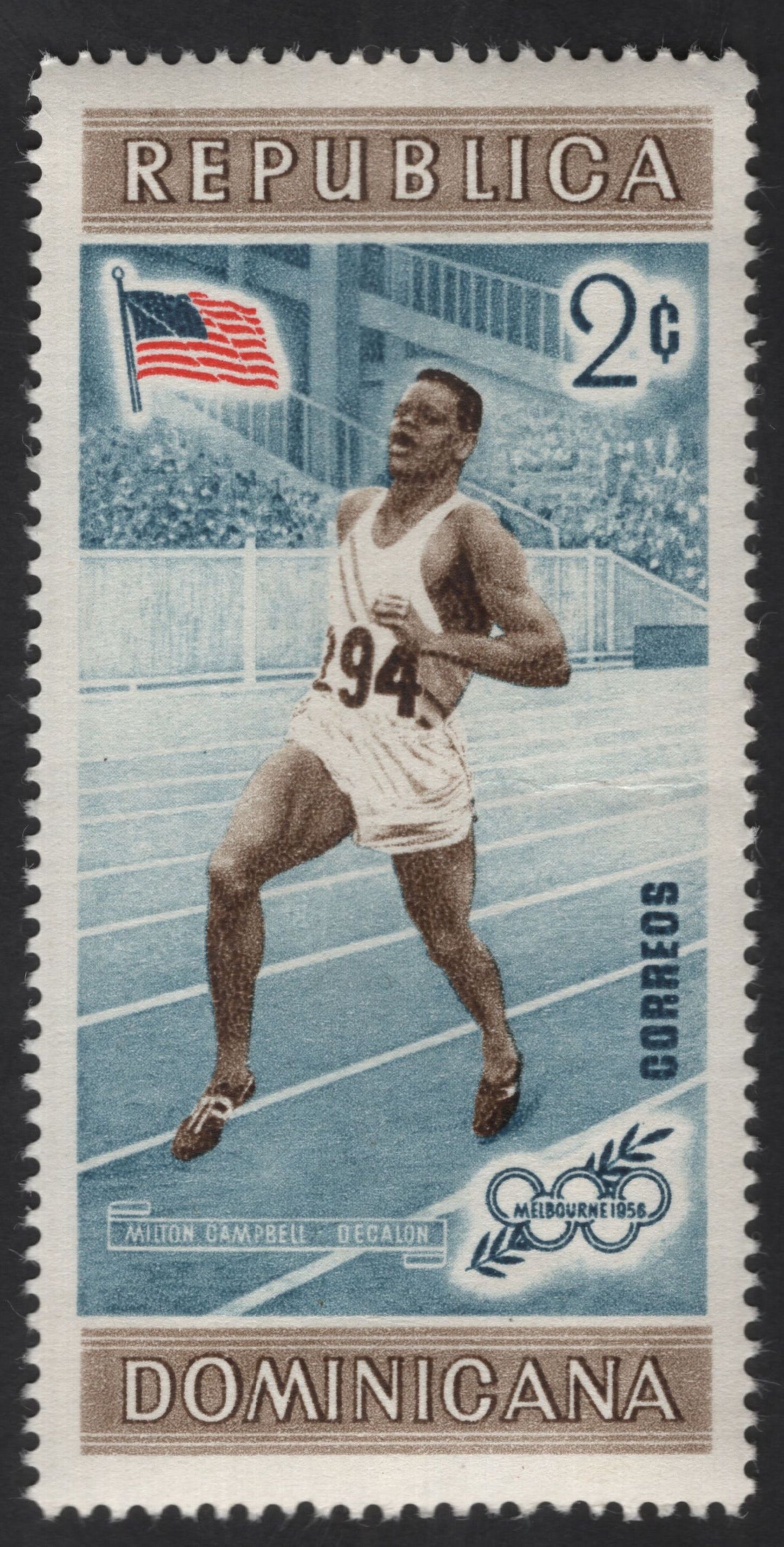 SCG12317 - Dominican Republic 1956 Melbourne Olympics Athletes Commemorative Set (3 Stamps)