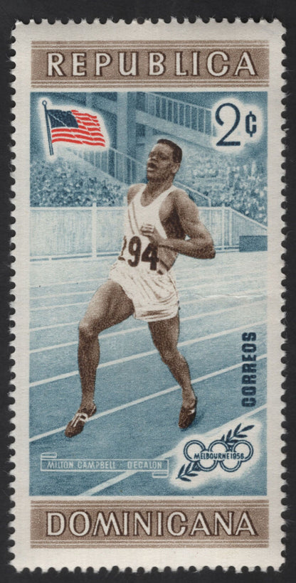 SCG12317 - Dominican Republic 1956 Melbourne Olympics Athletes Commemorative Set (3 Stamps)