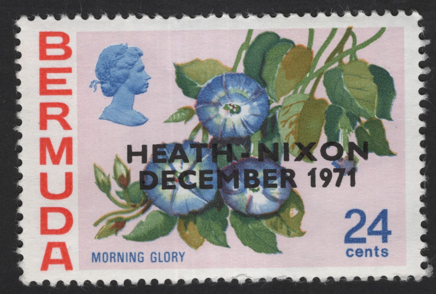 SCG12314 - Bermuda 1971 “Heath–Nixon December” Overprinted Flowers Set