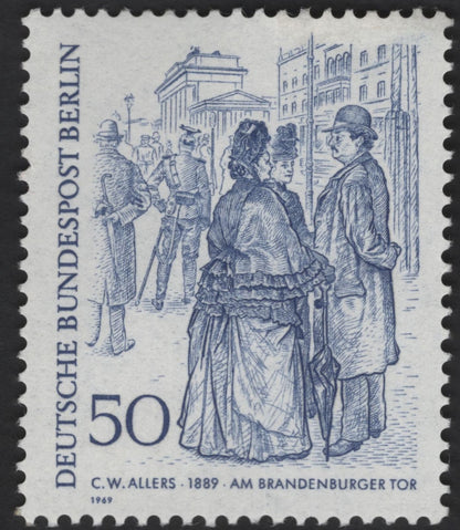SCG12321 - West Berlin 1969 – 19th Century Berlin in Art (Complete 5-Stamp Set)