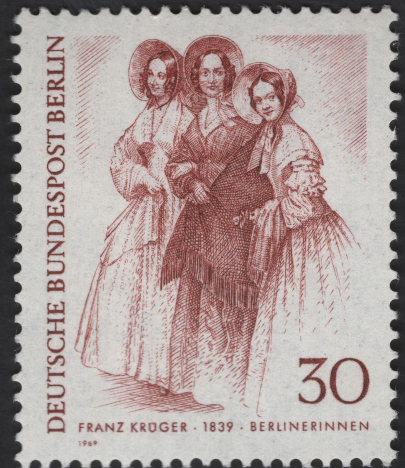 SCG12321 - West Berlin 1969 – 19th Century Berlin in Art (Complete 5-Stamp Set)