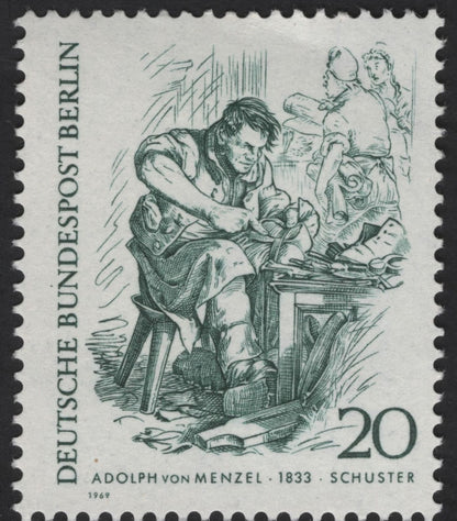 SCG12321 - West Berlin 1969 – 19th Century Berlin in Art (Complete 5-Stamp Set)