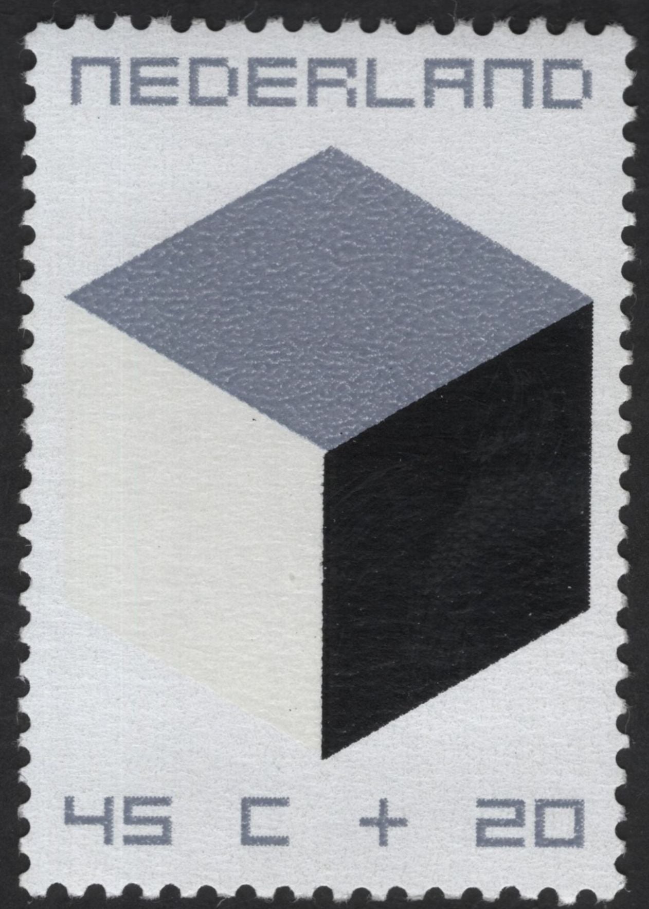 SCG12322 - Netherlands – Modern Geometric Charity Stamps (Cube & Hexagon Designs)