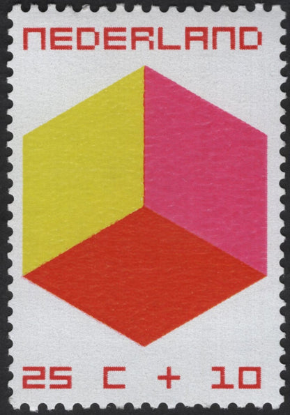 SCG12322 - Netherlands – Modern Geometric Charity Stamps (Cube & Hexagon Designs)