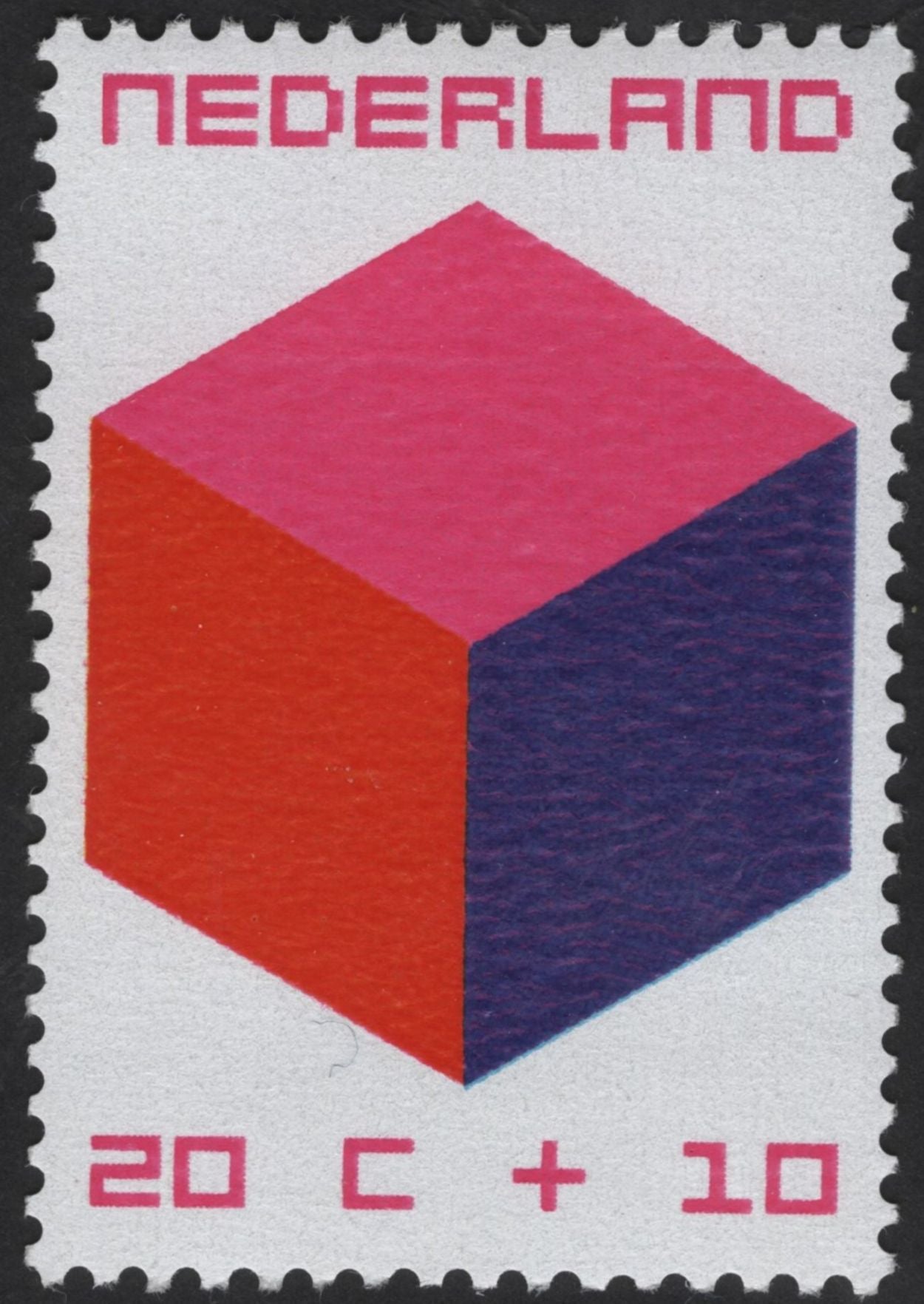 SCG12322 - Netherlands – Modern Geometric Charity Stamps (Cube & Hexagon Designs)