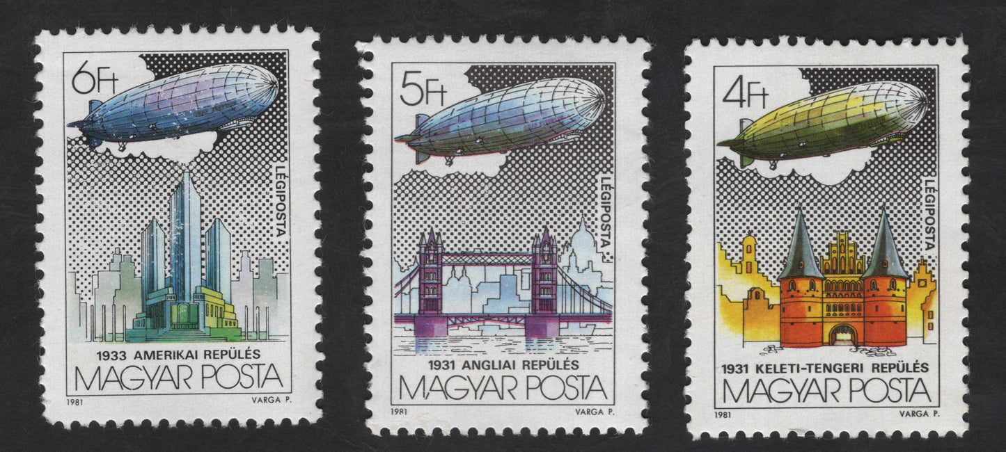 SCG12324 - Hungary 1981 – Historic Zeppelin Flights Commemorative Set