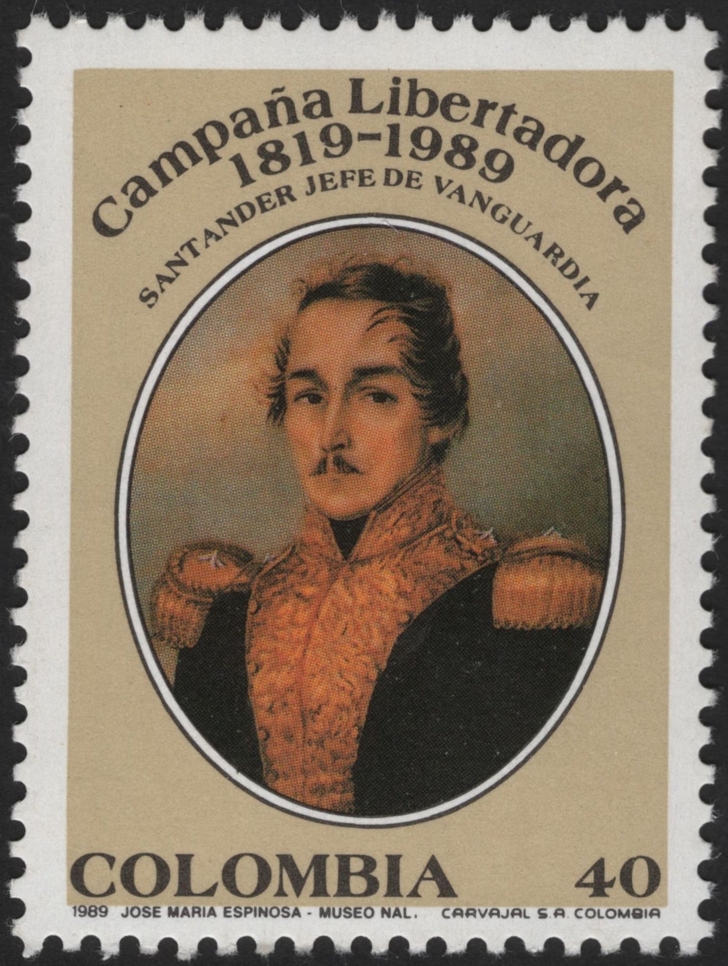 SCG12131 - Colombia 1989 Campaña Libertadora Bicentenary – Santander & Bolívar Pair