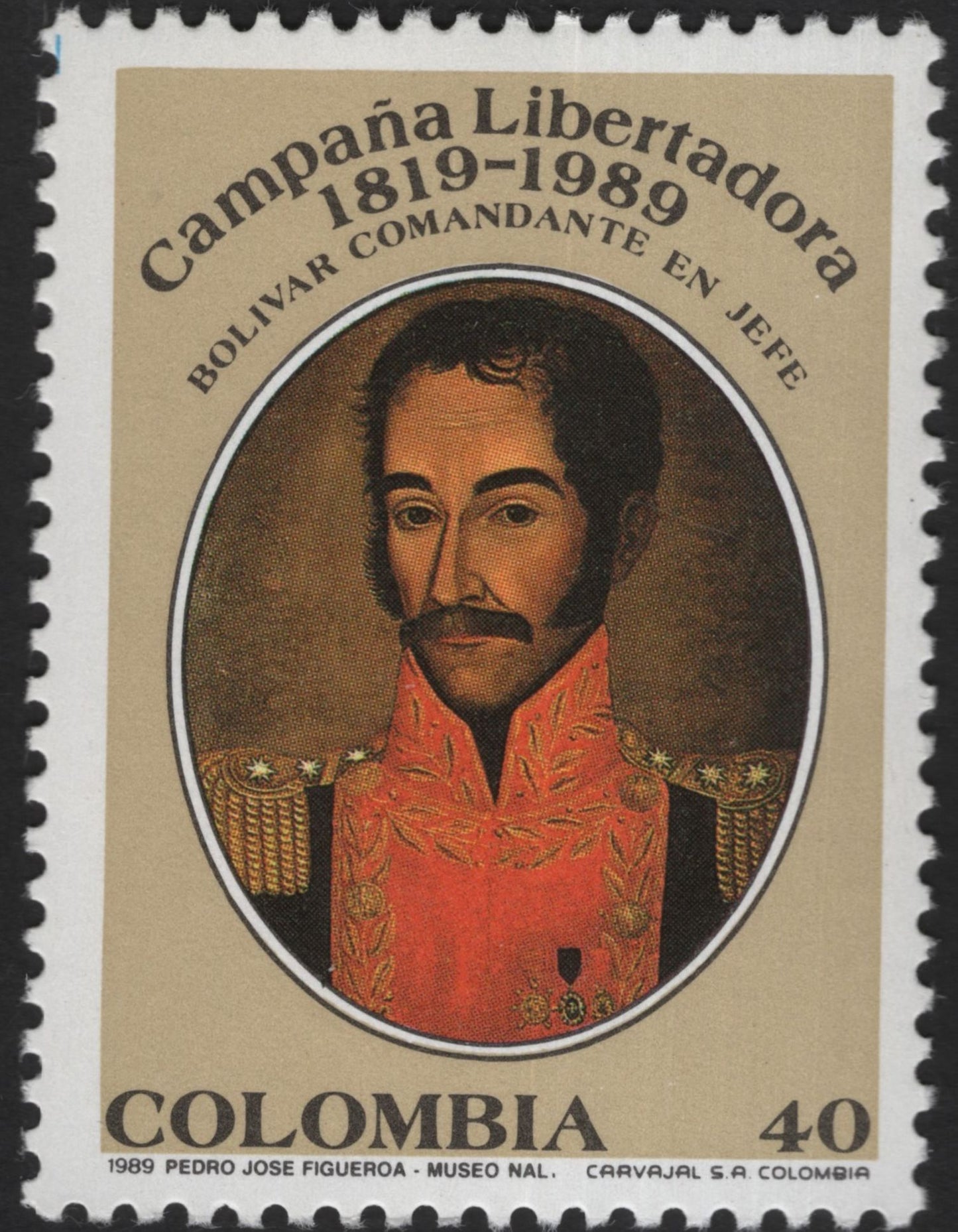 SCG12131 - Colombia 1989 Campaña Libertadora Bicentenary – Santander & Bolívar Pair