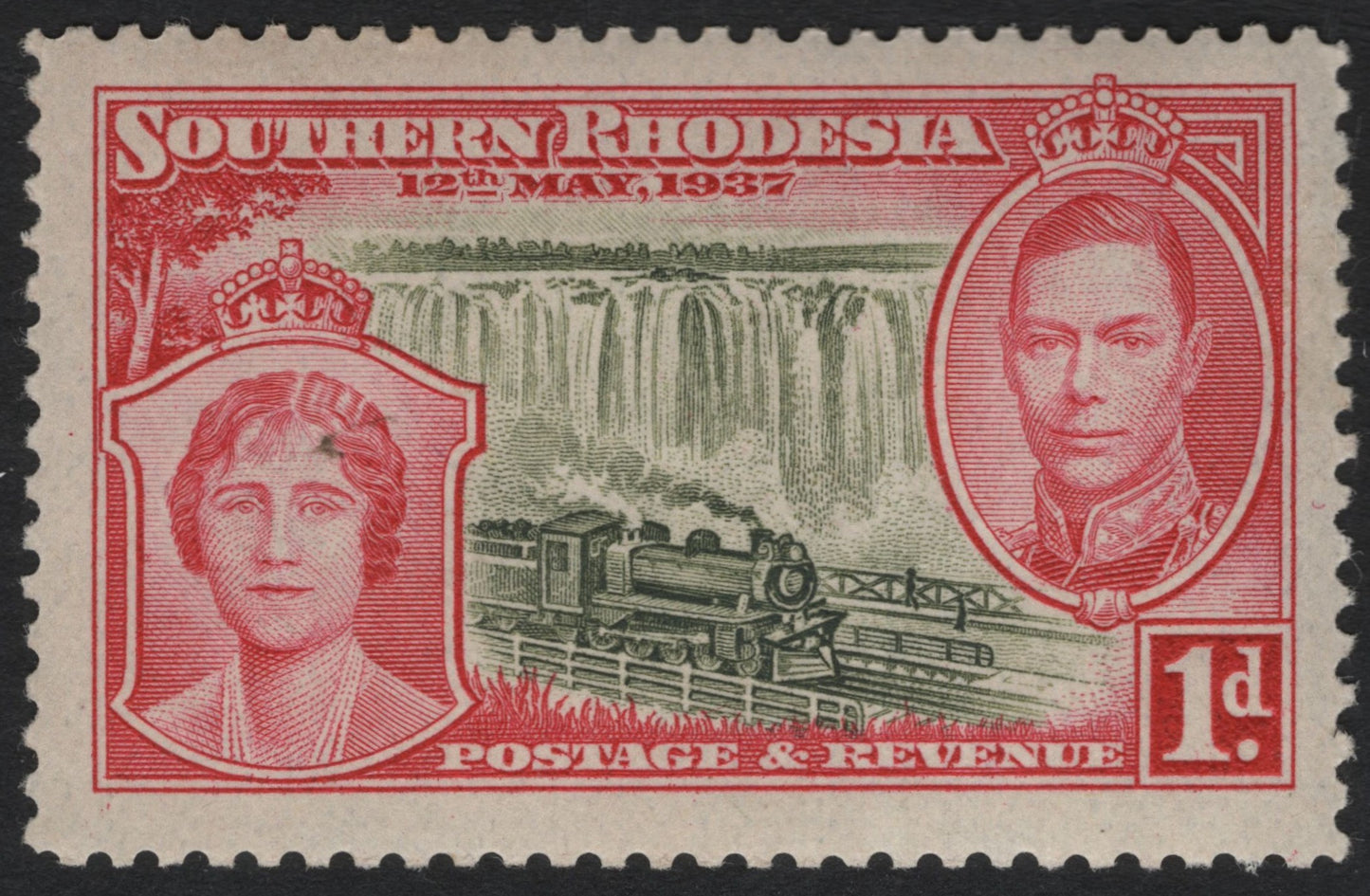 SCG8396 - Southern Rhodesia – 1937 Coronation Issue (1 Penny, King George VI & Queen Elizabeth)