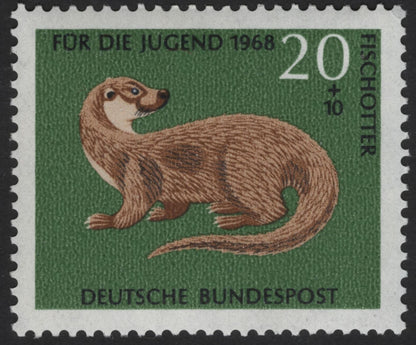 SCG12128 - Germany 1968 Youth Charity Wildlife Stamp – European Otter