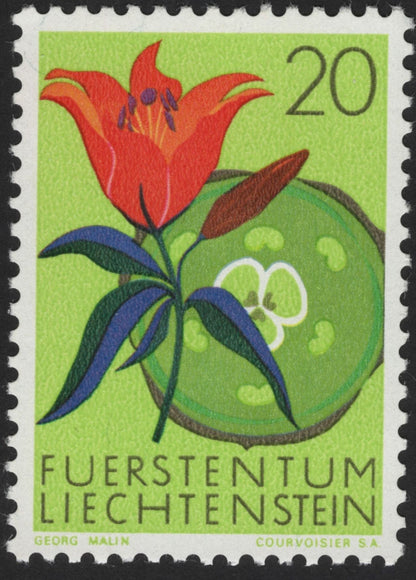 SCG12129 - Liechtenstein Stylized Floral Art Stamps – Georg Malin Design