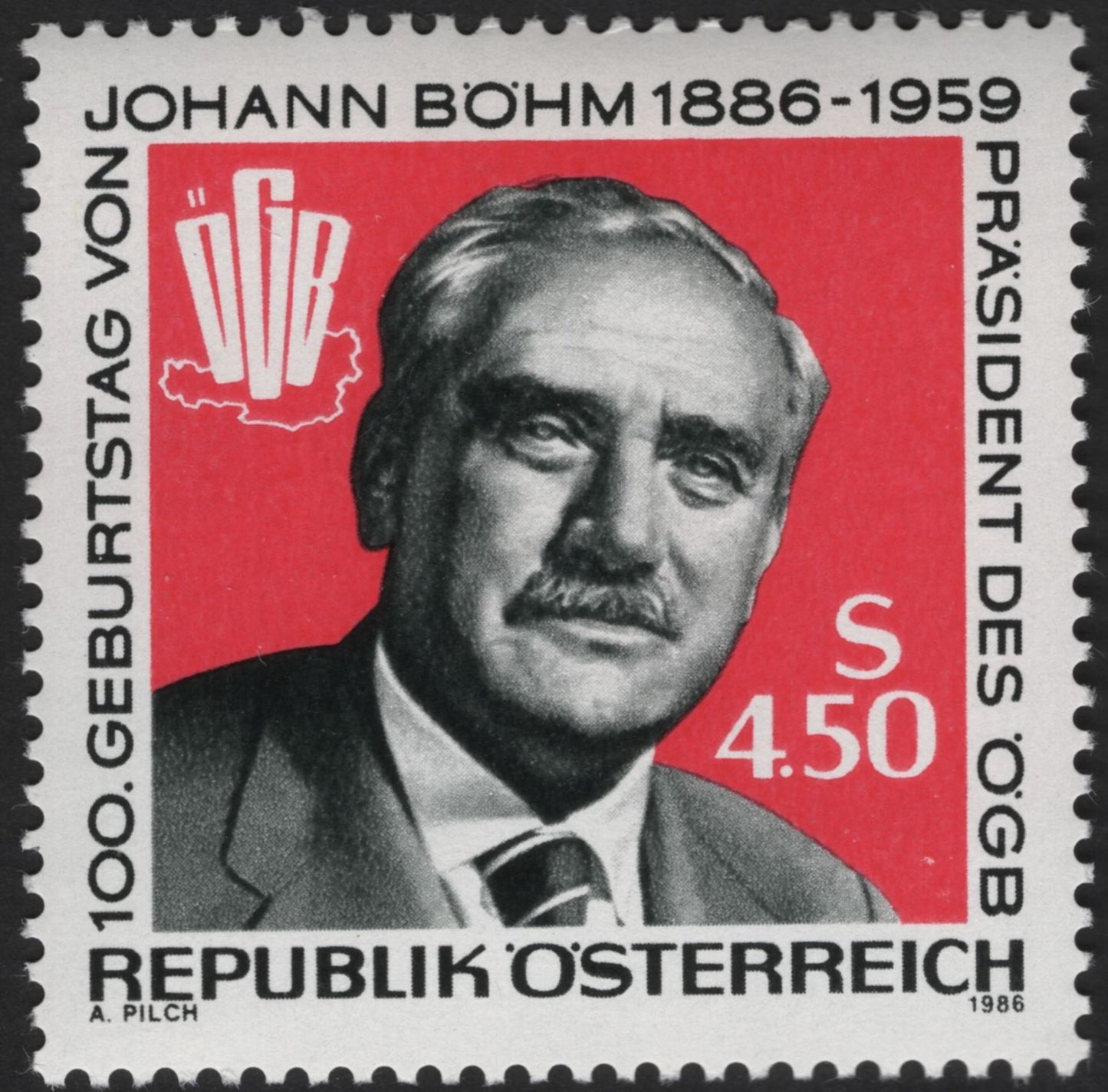 SCG12156 - Austria 1983–1986 Notable Personalities Commemorative Pair – Karl von Terzaghi & Johann Böhm