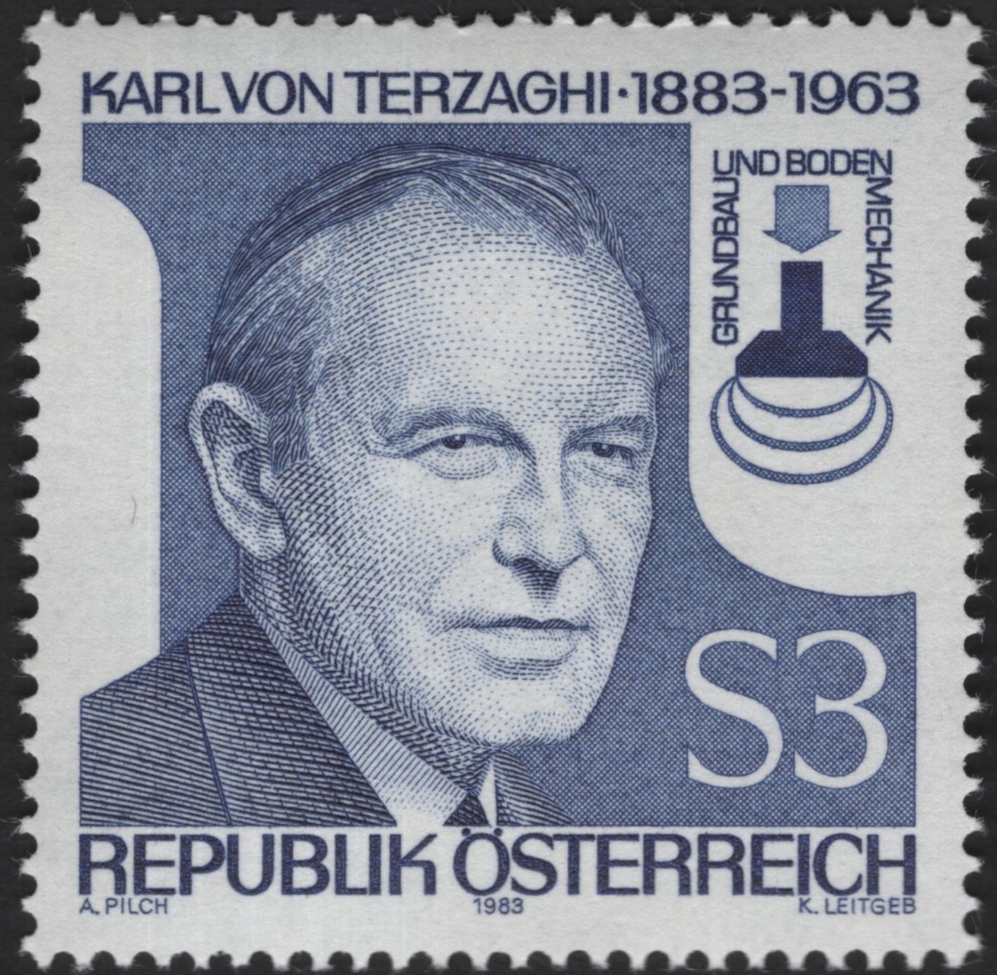 SCG12156 - Austria 1983–1986 Notable Personalities Commemorative Pair – Karl von Terzaghi & Johann Böhm