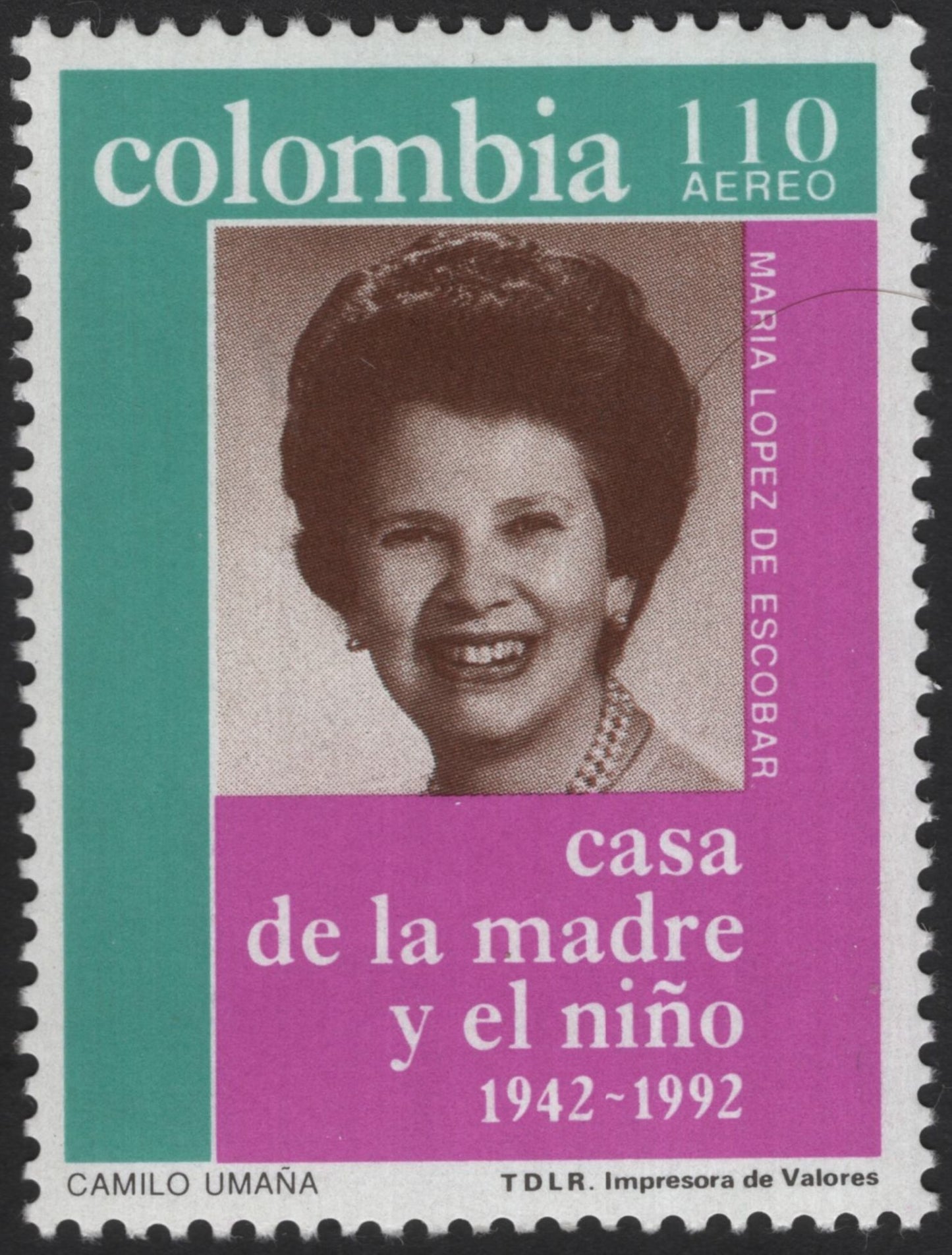 SCG12152 - Colombia 1992 “Casa de la Madre y el Niño” Commemorative Airmail Stamp Pair