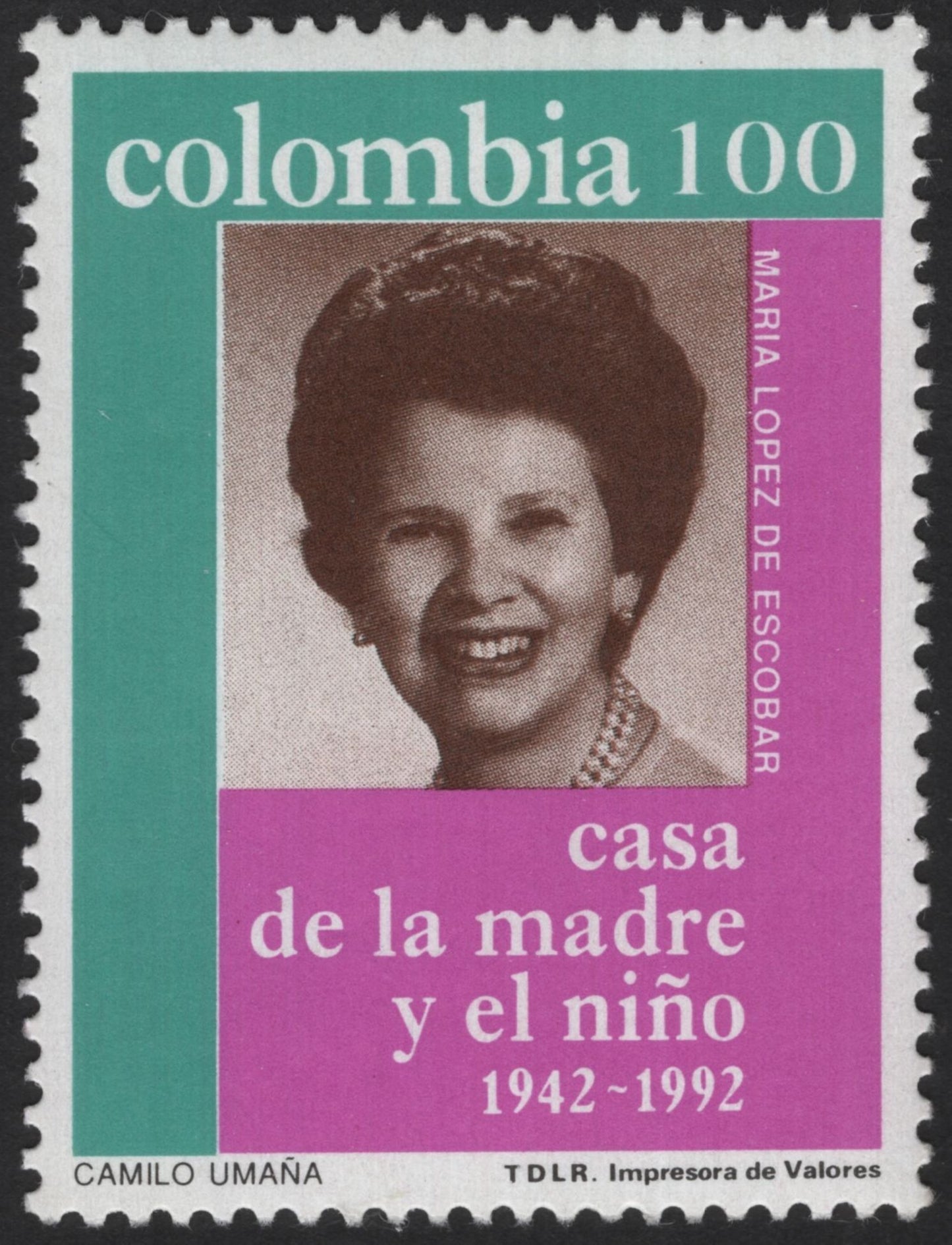 SCG12152 - Colombia 1992 “Casa de la Madre y el Niño” Commemorative Airmail Stamp Pair