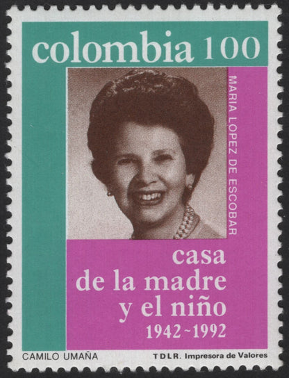 SCG12152 - Colombia 1992 “Casa de la Madre y el Niño” Commemorative Airmail Stamp Pair