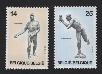 SCG12153 - Belgium 1991 Sculptural Athletes – Meunier & Lambeaux Commemorative Pair