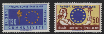 SCG12164 - Turkey 1964 Council of Europe 15th Anniversary Commemorative Pair