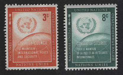 SCG12165 - United Nations 1954 “Security Council – International Peace and Security” Definitive Pair