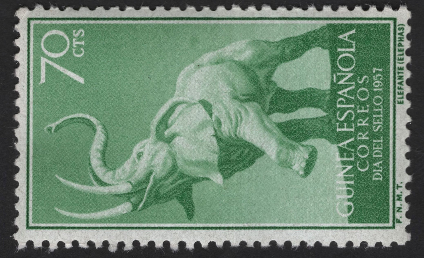 SCG12167 - Spanish Guinea 1957 Elephant Commemorative Stamp Pair (Día del Sello)